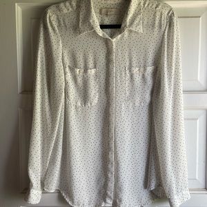 Loft Polka-Dot Button Down Blouse
